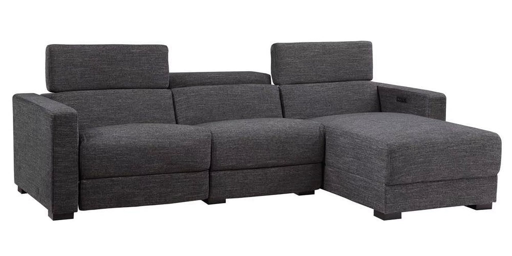 Dark Gray Polyester Fabric Power Reclining Sectional C242364