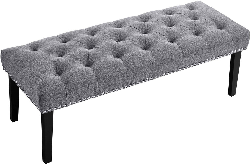 Grey Tufted Upholstered Bed Bench P2205