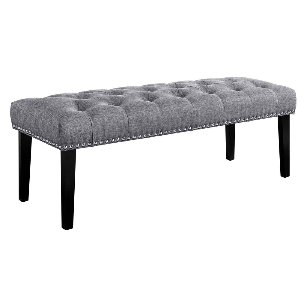 Grey Tufted Upholstered Bed Bench P2205