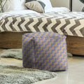 Blue Orange Cube Ottoman Q9118