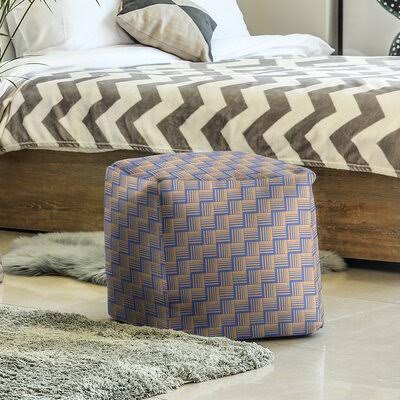 Blue Orange Cube Ottoman Q9118