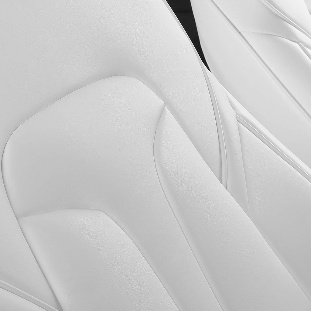 White Nappa Leather Car Seat Covers 12 Pcs V594