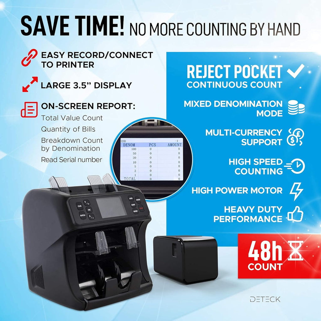 Money Counter Machine Mixed Denomination with Reject Pocket K693
