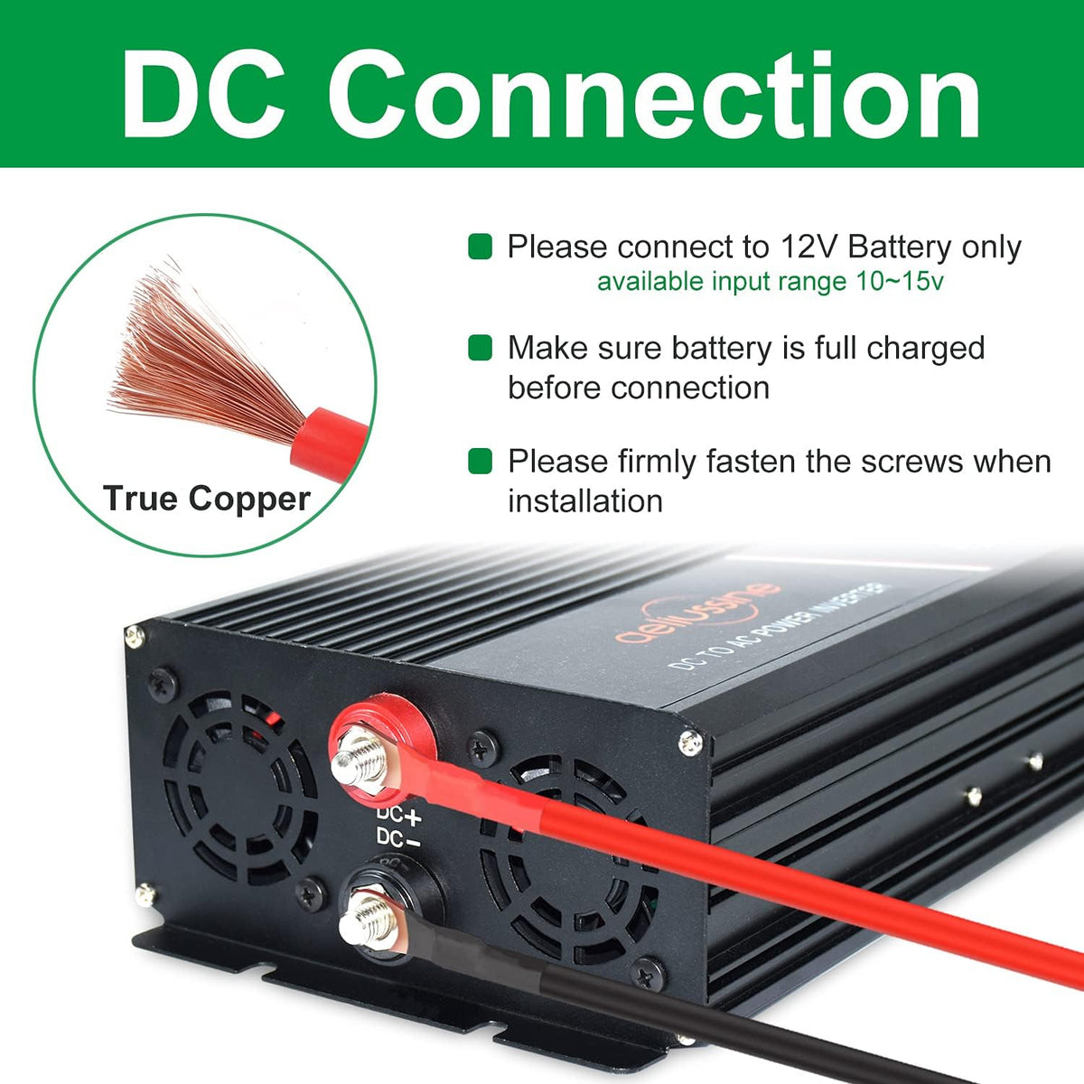 2000W Pure Sine Wave Power Inverter 12v dc to ac 110v 120v J689731