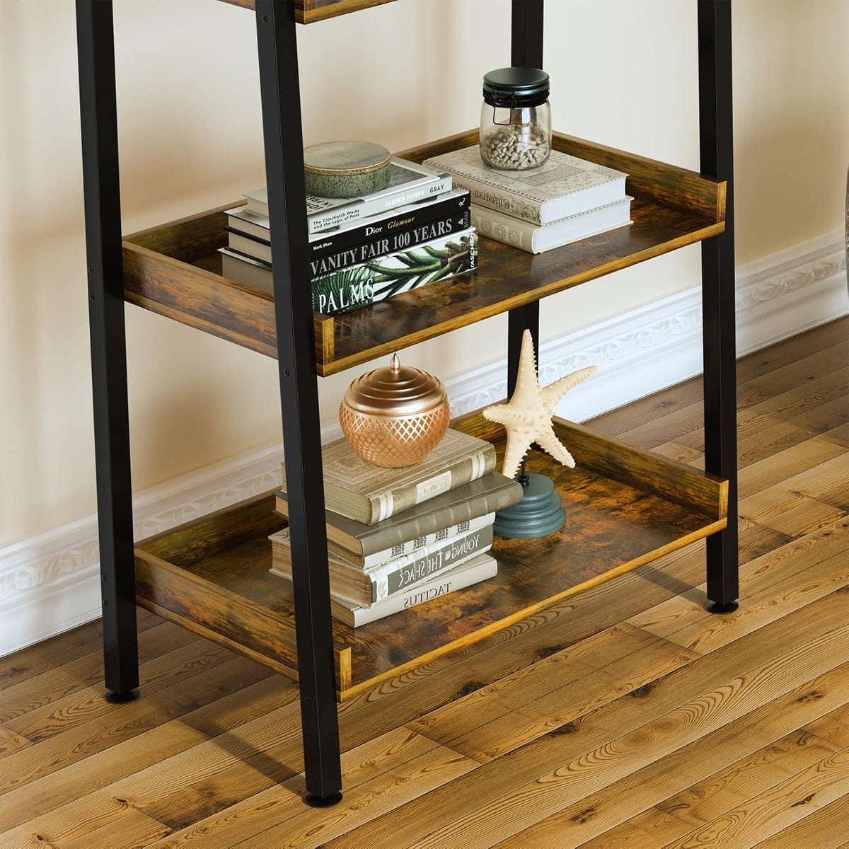Adjustable Wood and Metal Bookshelf C2066