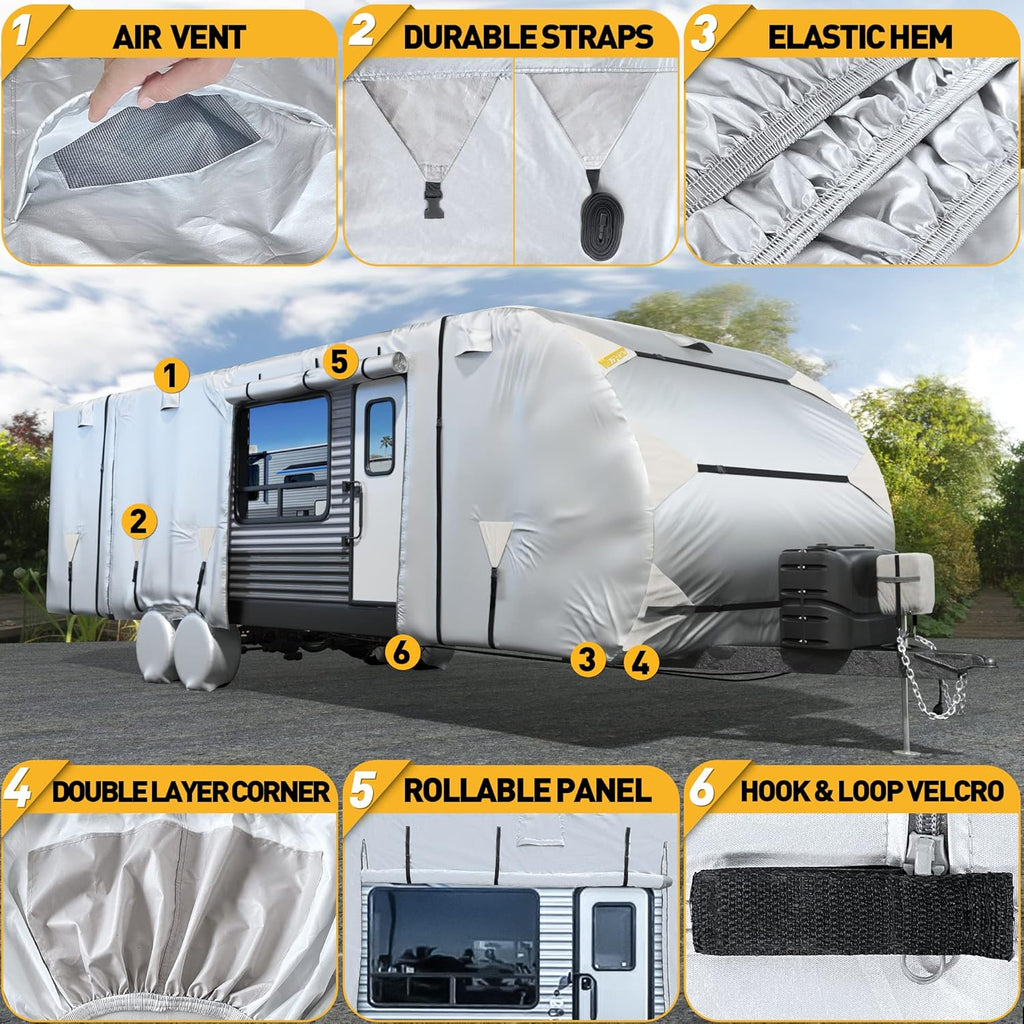300D Anti-Tear Waterproof Windproof Anti-UV RV Trailer Cover B268155