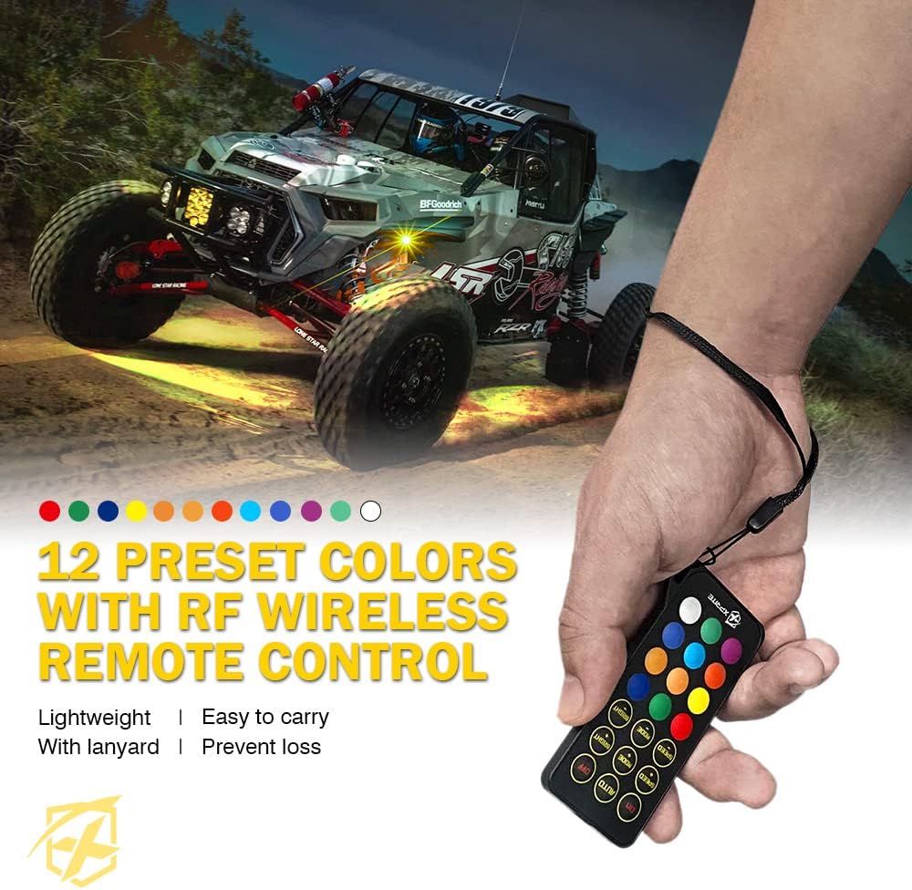RGBW LED Rock Lights Kit with Bluetooth Remote, 10 Pods L58253