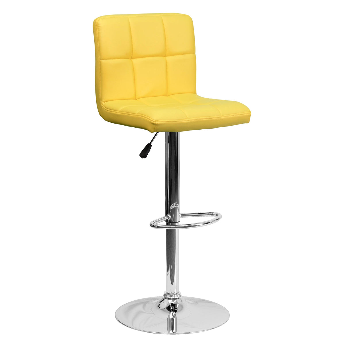 Green Quilted Vinyl Adjustable Height Barstool Set of 2 I3865