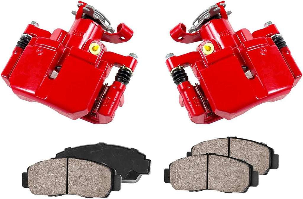 Red Powder Coated Calipers Ceramic Brake Pads C878285