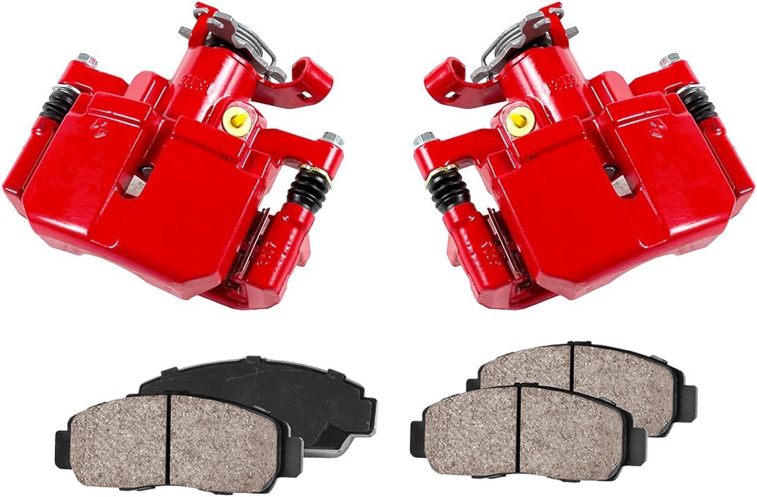 Red Powder Coated Calipers Ceramic Brake Pads C878285
