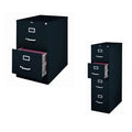 2 Drawer and 4 Drawer Black File Cabinet W2090