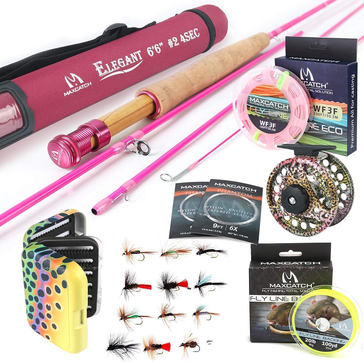 Pink 2/5-weight Fly Fishing Rod with Rod Tube H7768