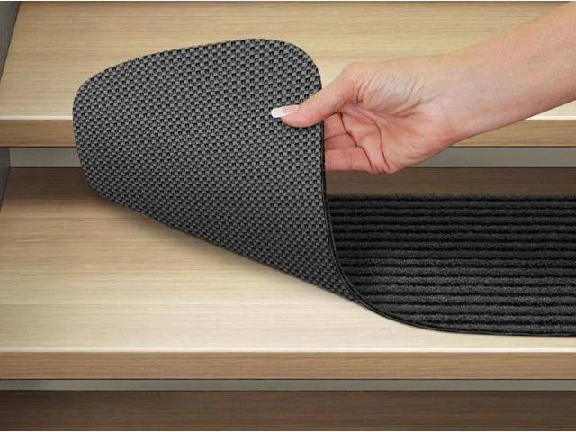 Set of 12 Skid-Resistant Carpet Stair Treads Smokey Black 9 in. x 36 in. V105802