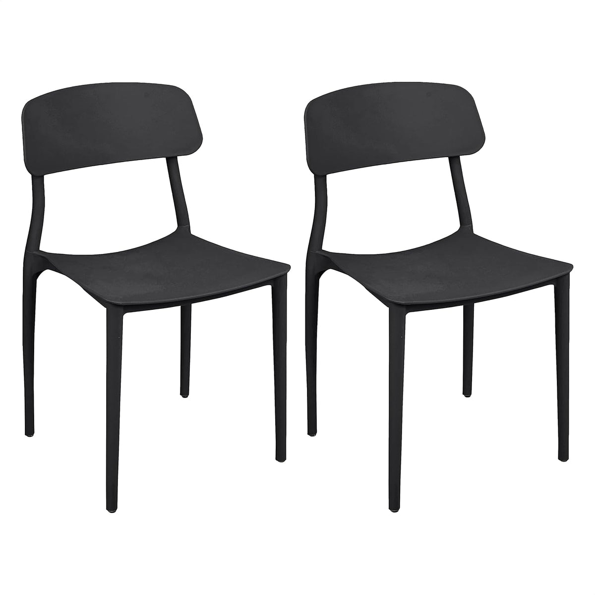 White PP Plastic Dining Chairs, Set of 2 U641974
