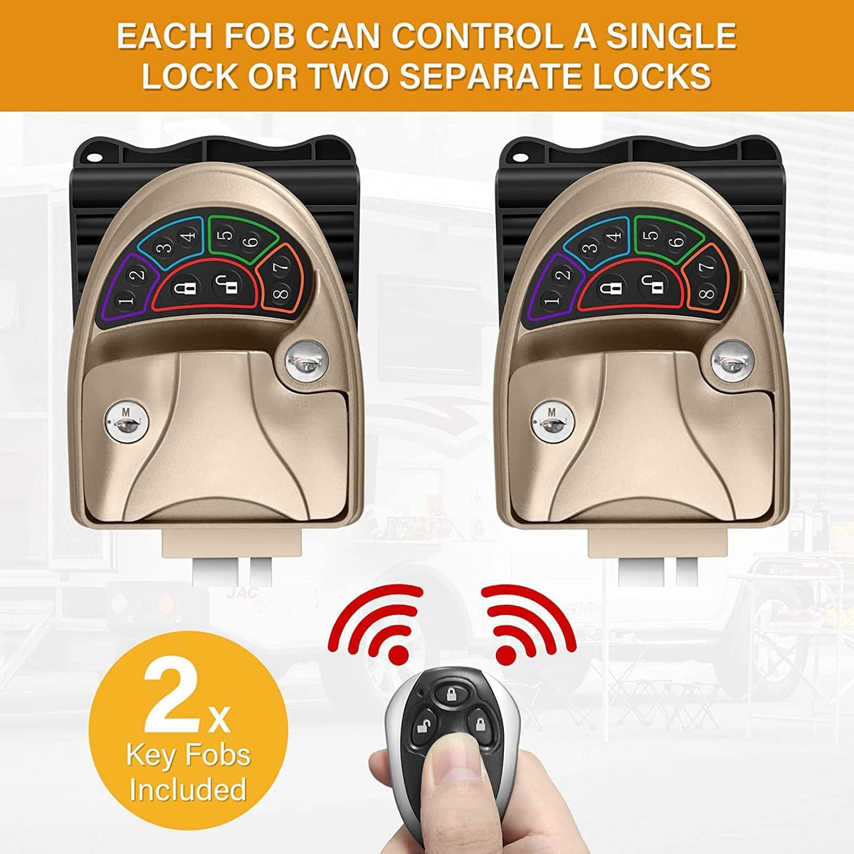 Waterproof RV Door Lock with Backlit Keypad N878