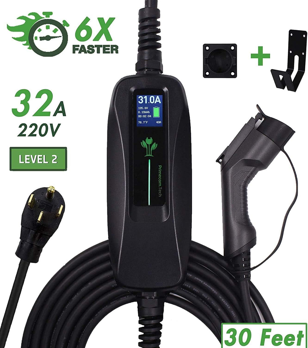Level 2 Portable Electric Vehicle Charger 220V 240Volt 16Amp 30 Feet L166