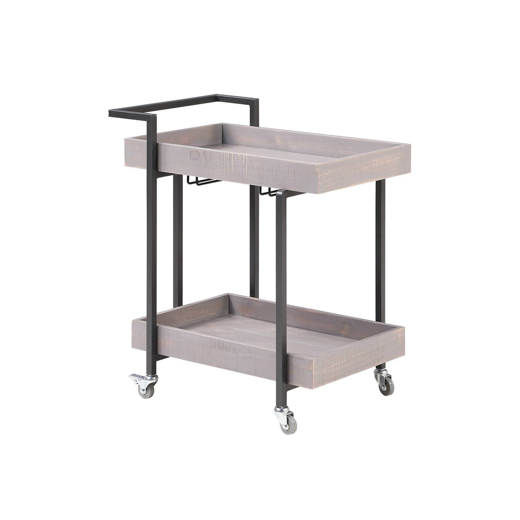 2 Shelf Serving Cart Antique Gray P292
