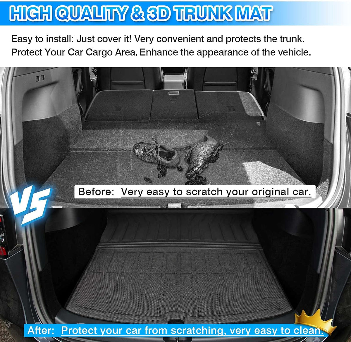 Custom Fit Rear Trunk Mat Cargo Liner Pack of 2 U9863