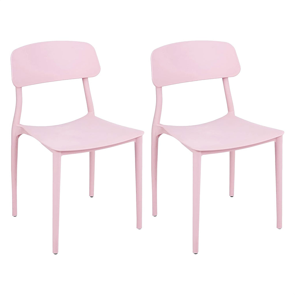 White PP Plastic Dining Chairs, Set of 2 U641974