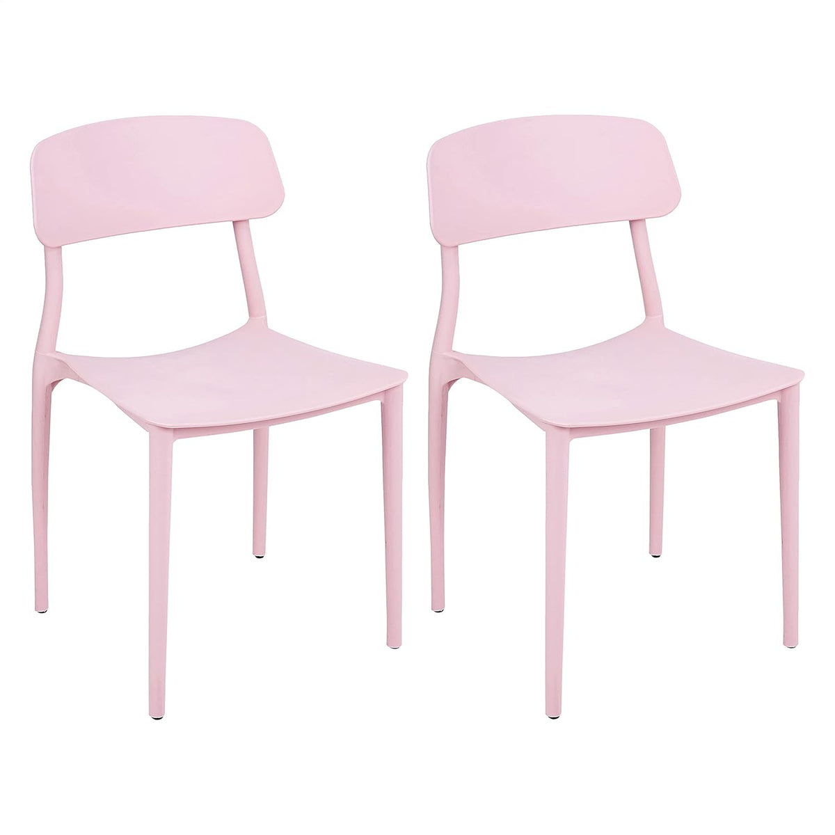 White PP Plastic Dining Chairs, Set of 2 U641974