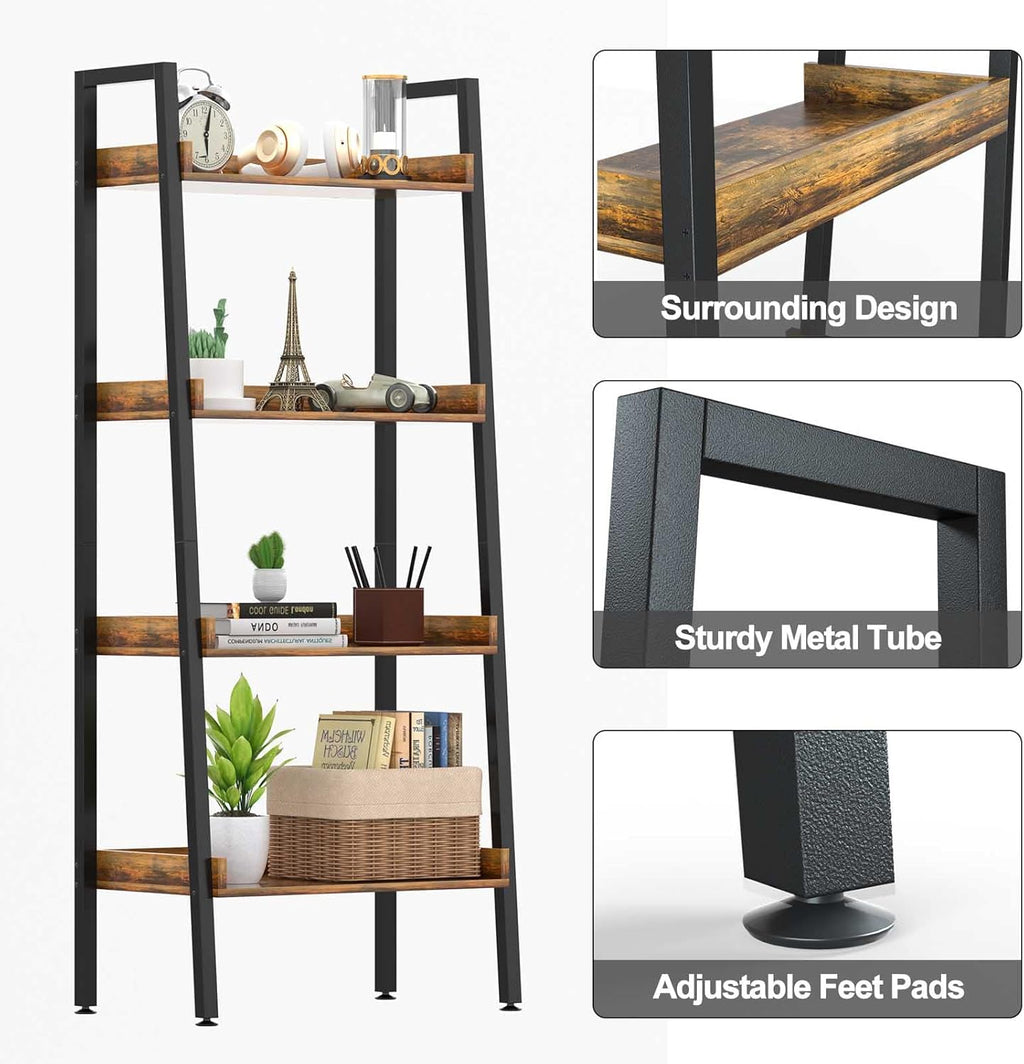 Adjustable Wood and Metal Bookshelf C2066