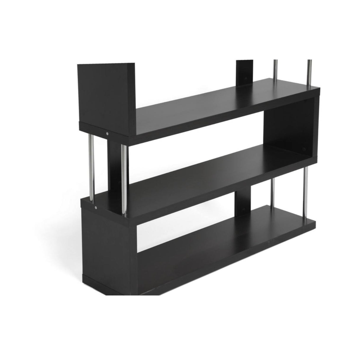 Dark Brown Three-Shelf Modern Bookcase A26539