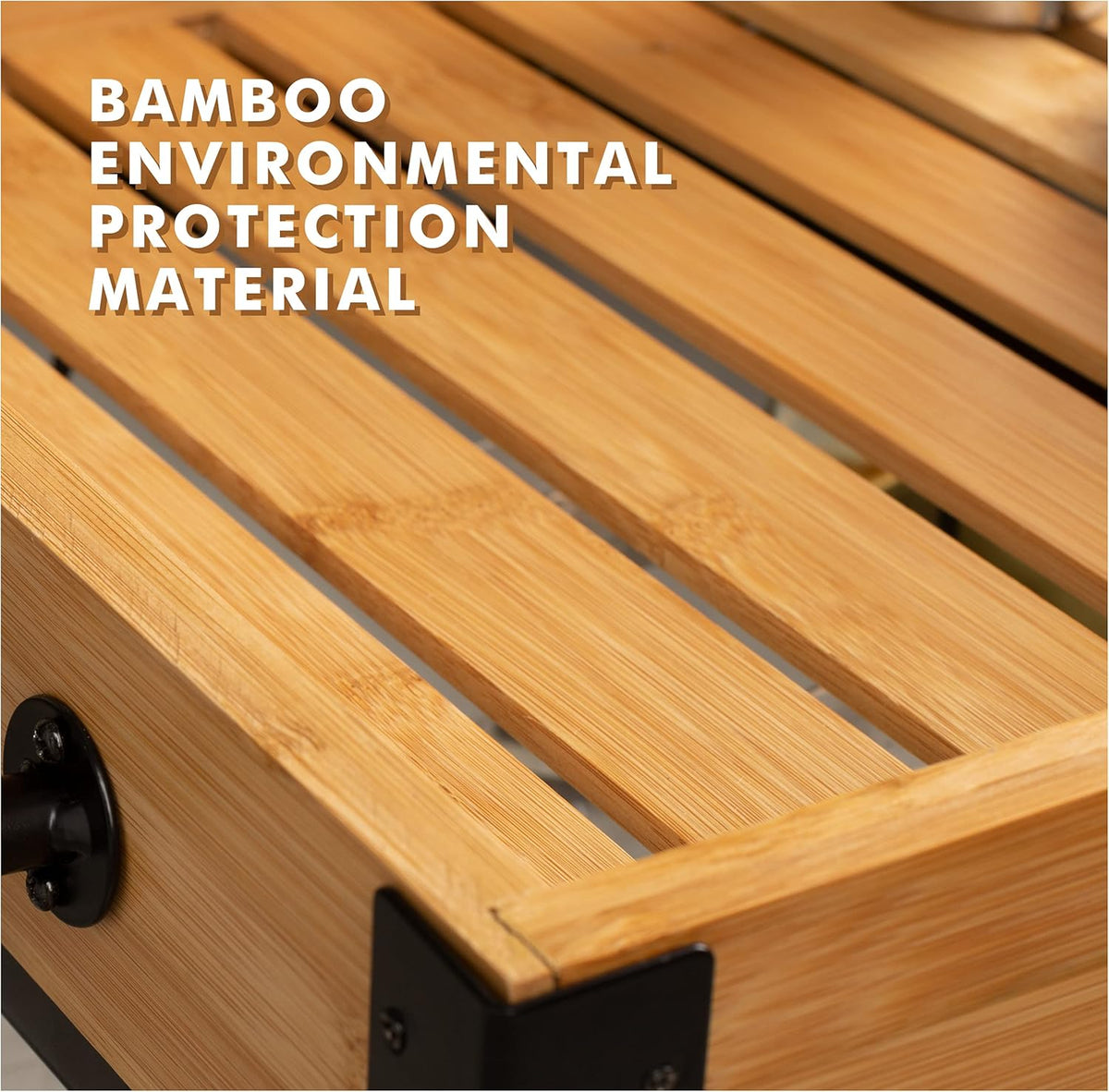 Bamboo Kitchen Island Cart with Mesh Shelves S61330