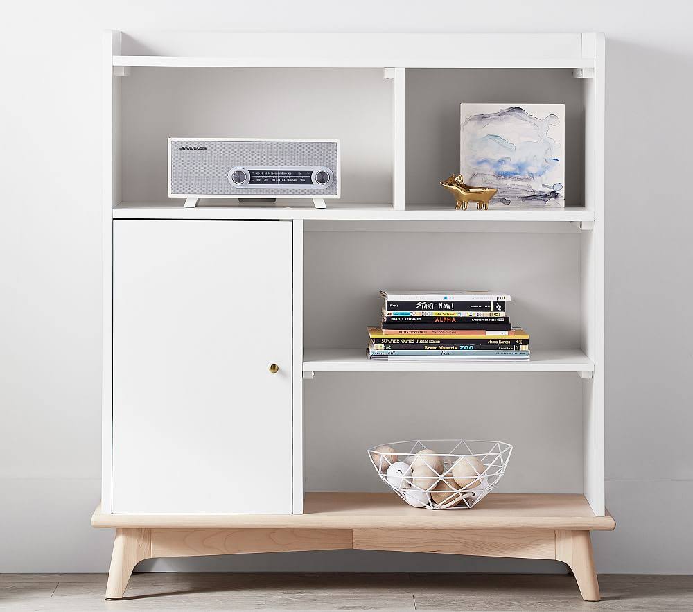 White Natural Storage Bookcase B935508
