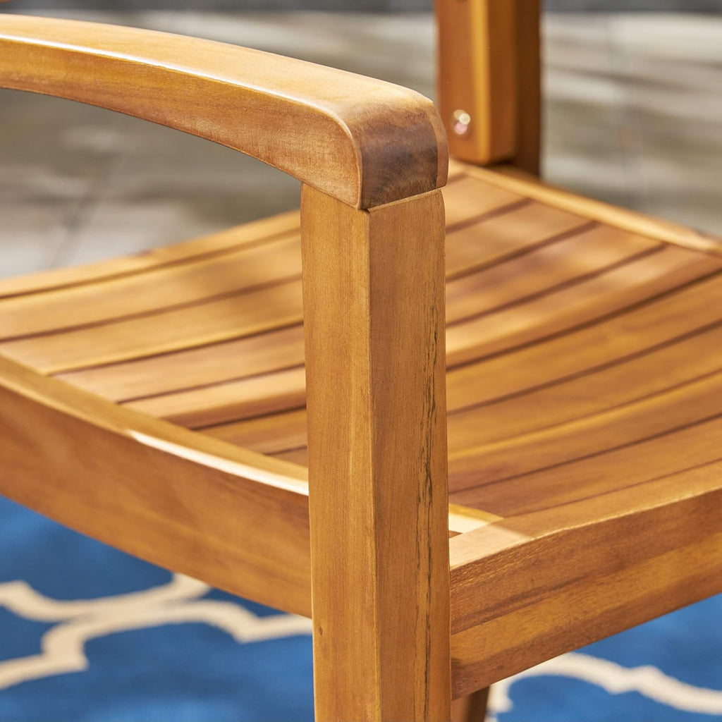 Acacia Wood Outdoor Dining Chairs Set of 2 U38895