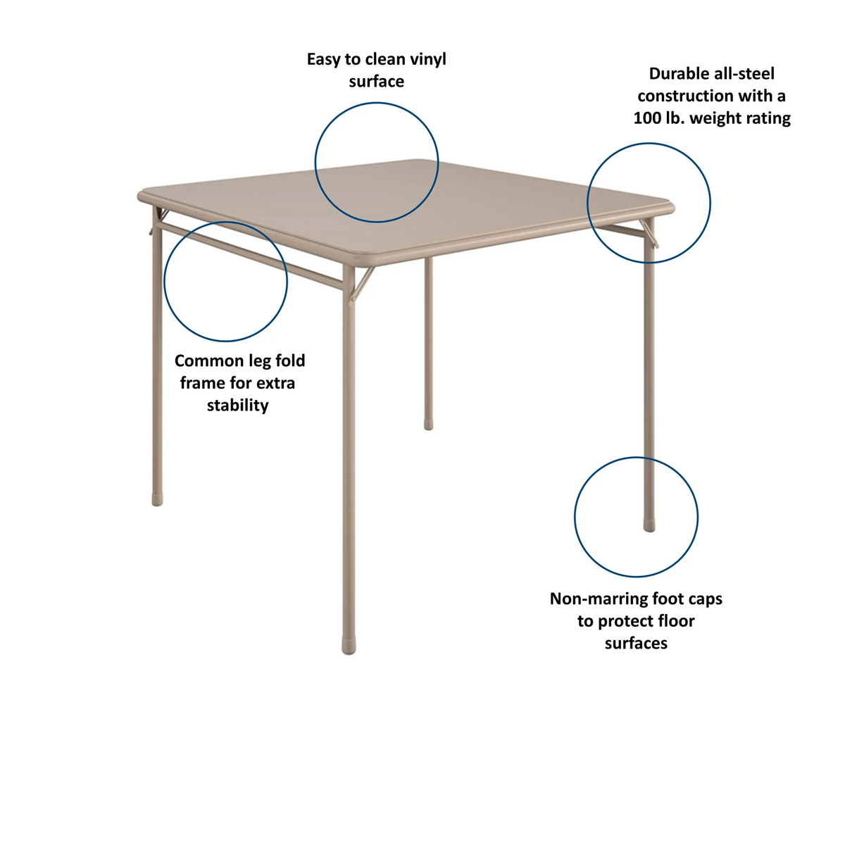 5-Piece Folding Dining Set with Card Table and 4 Padded Chairs E699