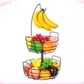 2 Tier Fruit Basket Bowl with Banana Holder T408539