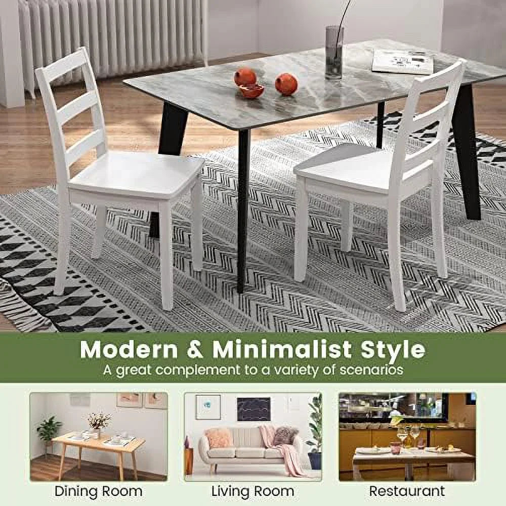Dining Chairs Set of 4 Ladder Back Armless U4566