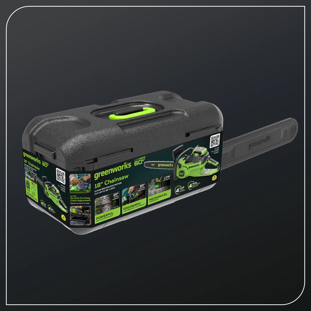 60V 2.0kW Brushless Chainsaw with 4.0 Ah Battery & Charger O209