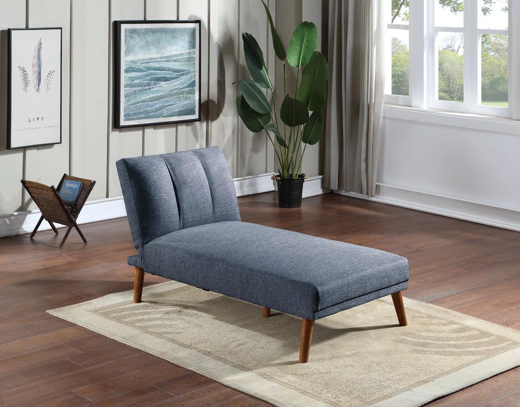Navy Polyfiber Sectional Sofa with Chaise Y96837