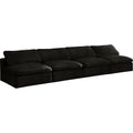 Black Velvet Modular 4 Piece Armless Sofa Y336997