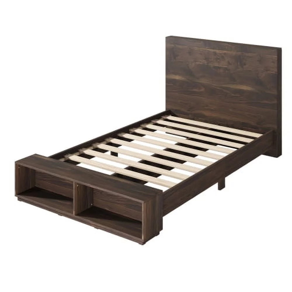 Queen Size Wood Platform Bed Frame with Storage Bench K2982