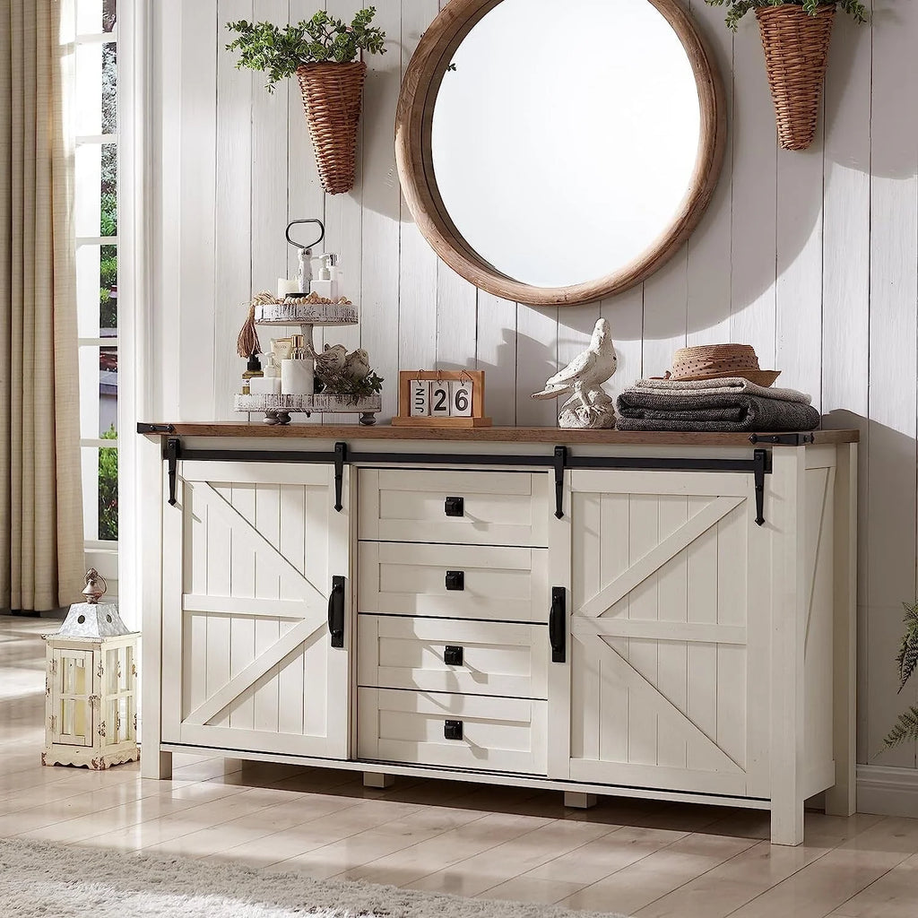 4 Drawer Light Rustic Oak Wood Dresser C25621