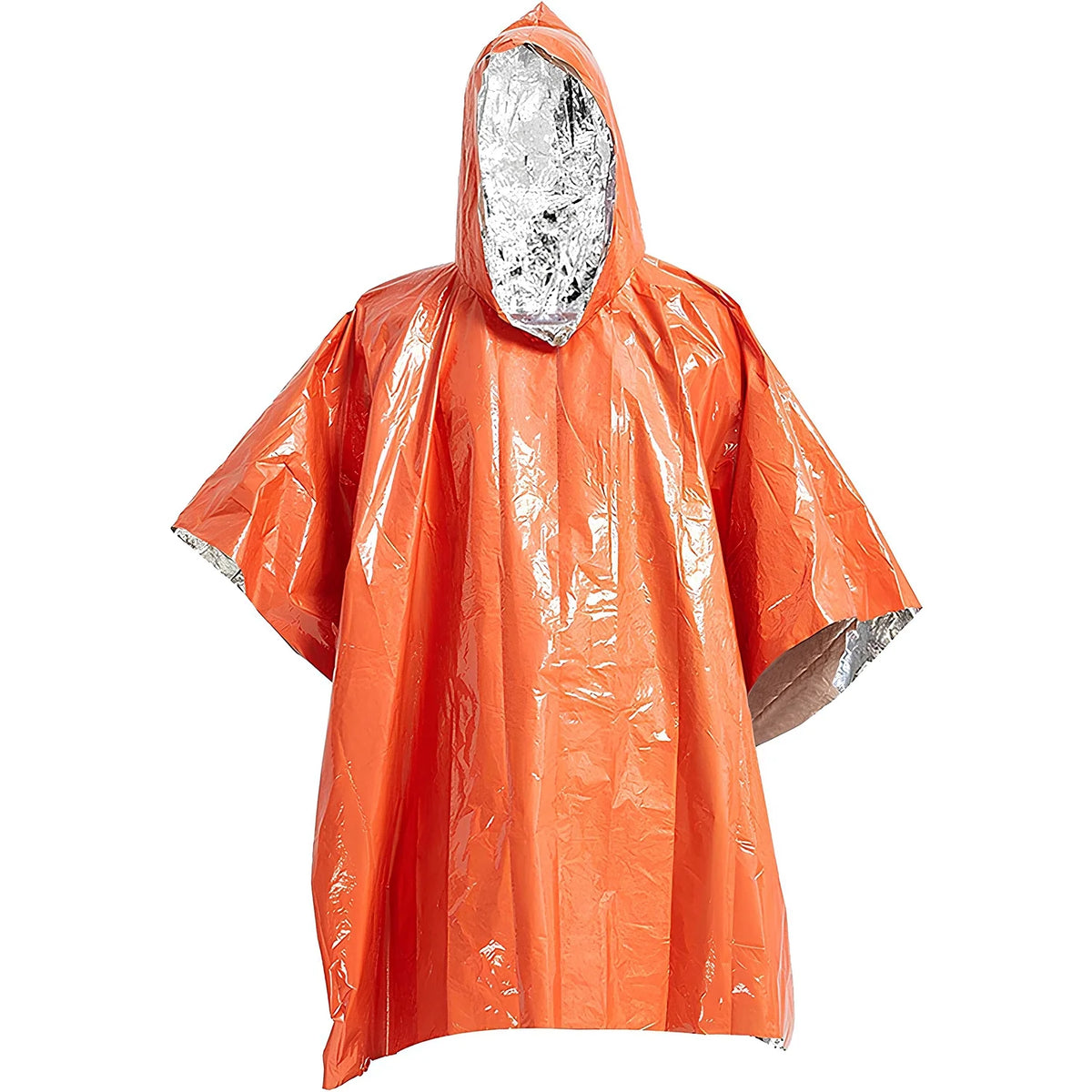 Emergency Poncho 4-Pack Mylar Reversible Thermal Raincoat Blanket T217