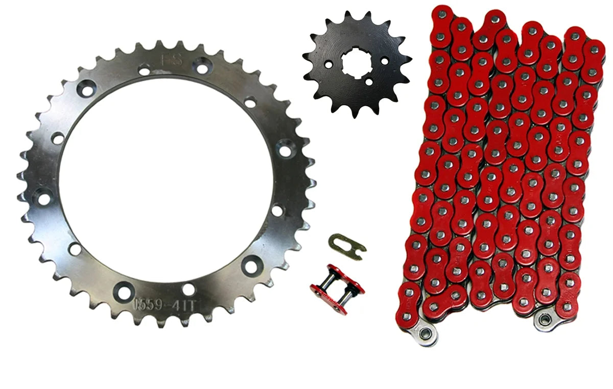 Red 520x106 O-Ring Drive Chain 15/41 Sprockets F279140