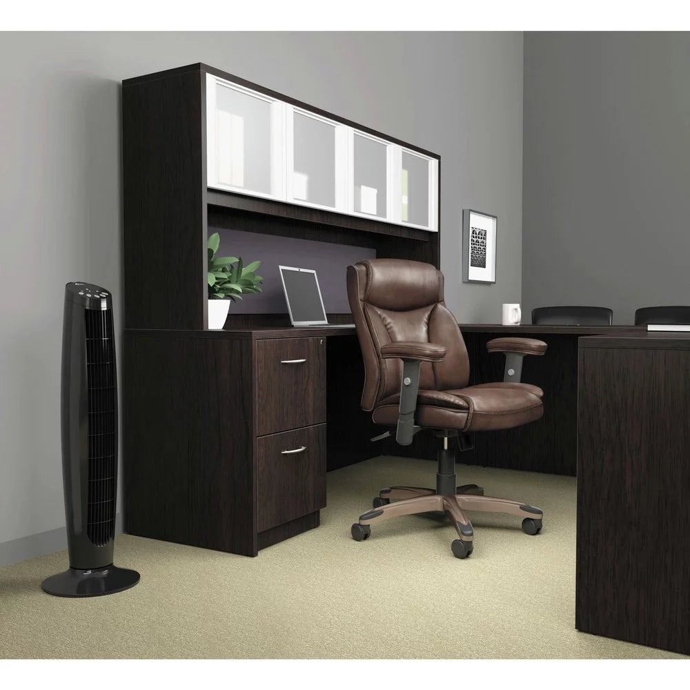 Espresso Black Leather Guest Chair V645918