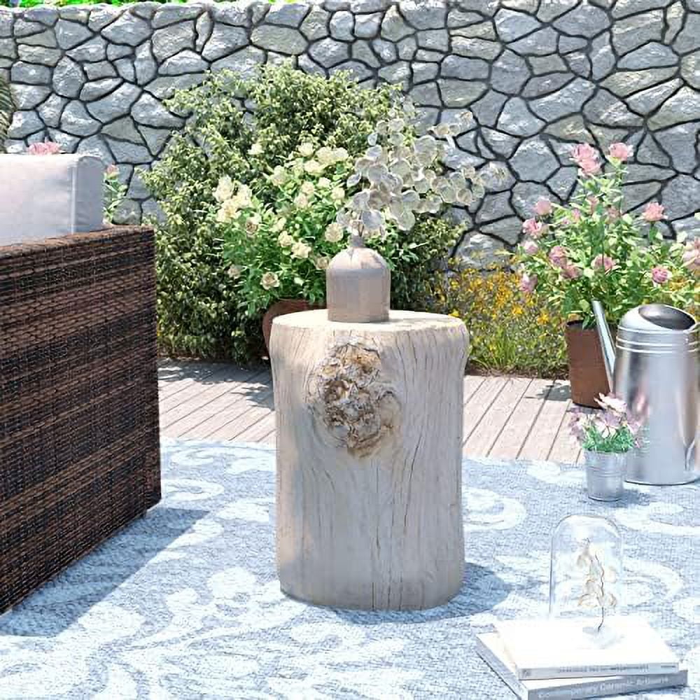 Rustic Stump Brown Wood-Look Side Table Q295246