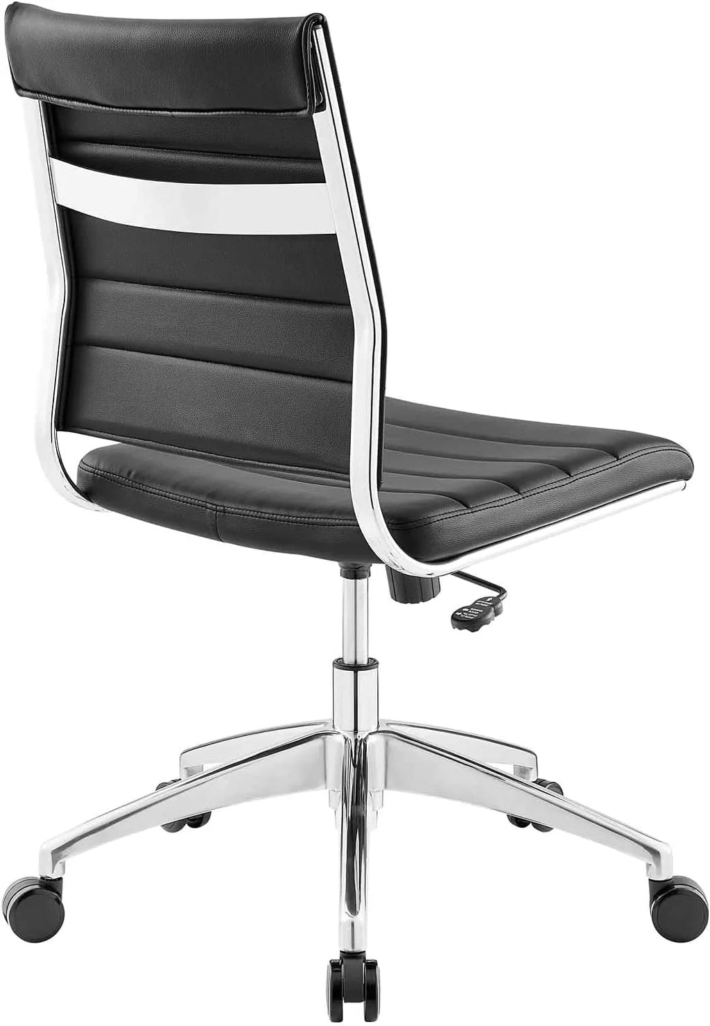 Black Ribbed Armless Swivel Chair A682