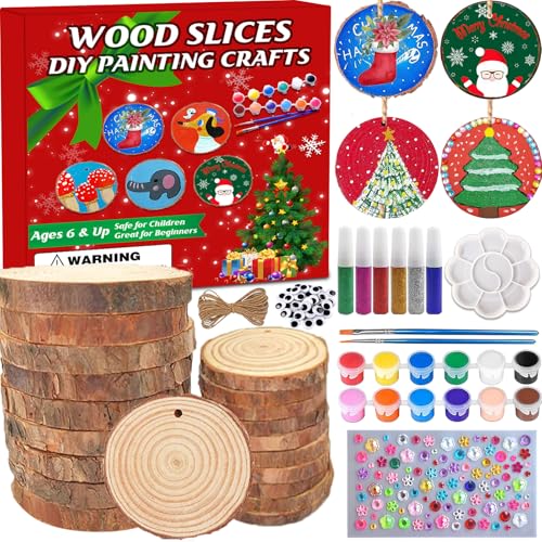 20 Pcs Natural Round Wood Slices Craft Kit Z577