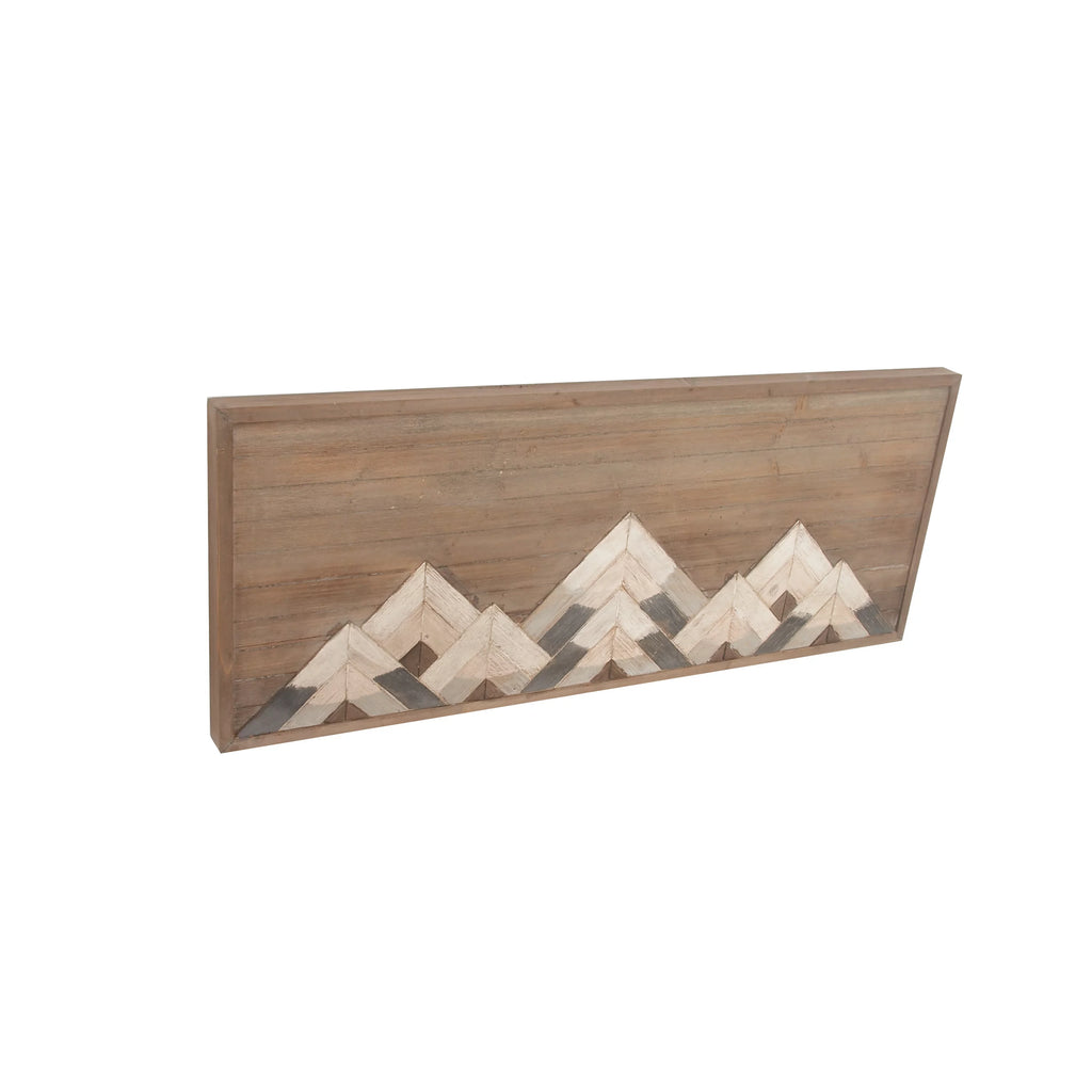 Brown Wood Mountain Geometric Wall Decor H987