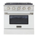 White 4 Burner Dual Fuel Range R48109