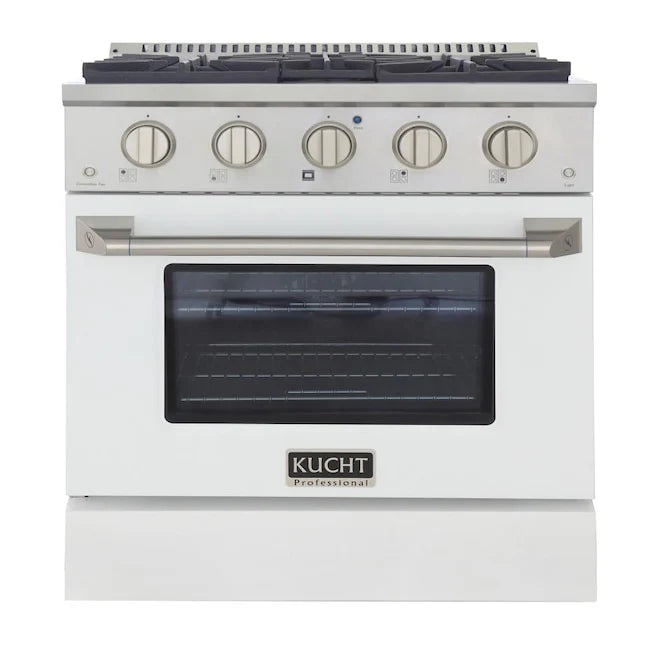 White 4 Burner Dual Fuel Range R48109