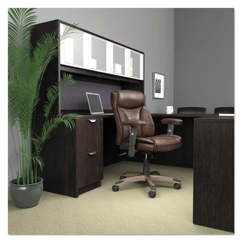 Espresso Black Leather Guest Chair V645918