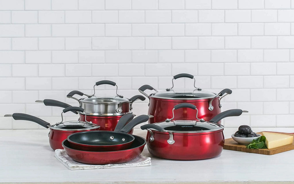 11 Piece Red Non-stick Aluminum Cookware Set P98727