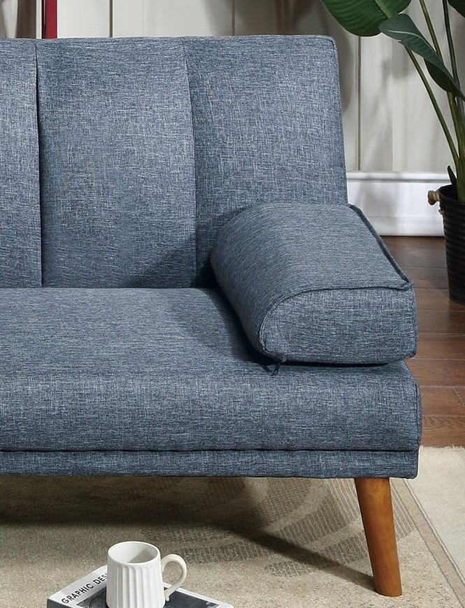 Navy Polyfiber Sectional Sofa with Chaise Y96837
