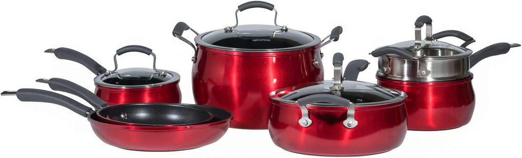 11 Piece Red Non-stick Aluminum Cookware Set P98727